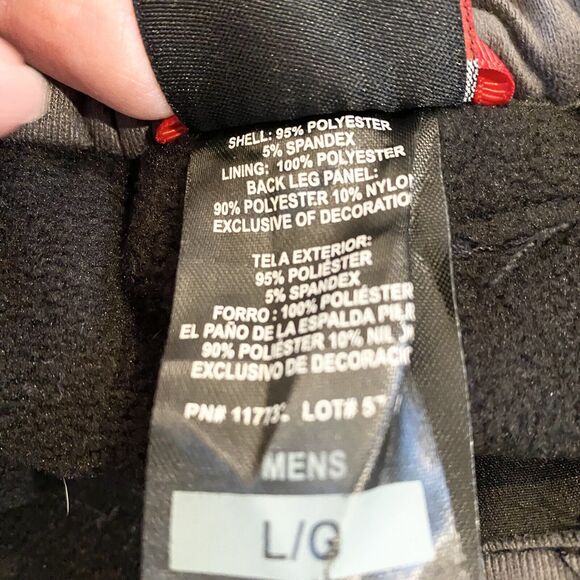 Gerry Pants Mens Large Black Cargo Snow Ski Grid Fleece Lined Zip Pockets - Picture 7 of 11